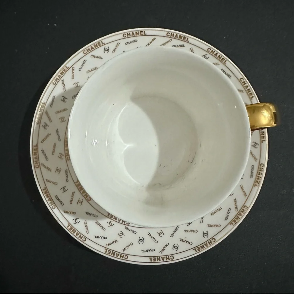 CHANEL White and Gold Teacup Set - Picture 2 of 5